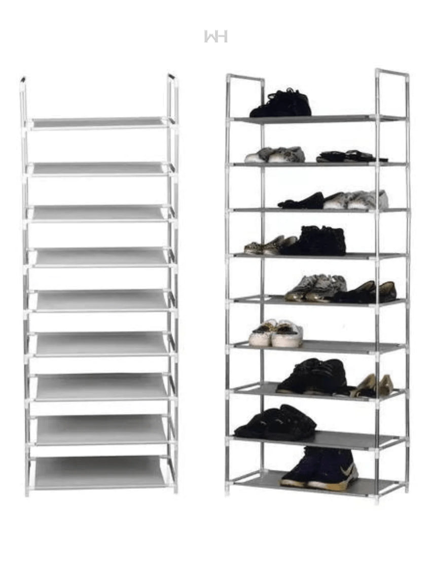 9 tier shoe rack, shoe storage, home organization, room organization, space saving