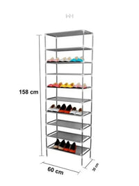 9 tier shoe rack, shoe storage, home organization, room organization, space saving