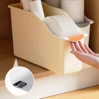 Curved Plastic Storage Bins Set - Multipurpose Home Organization Boxes for Cleaning Supplies & Household Essentials