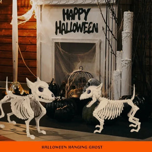 Halloween Decor Creative Home Ornament Animal Skeleton Little Wolf Skeleton Indoor Outdoor Garden Decoration