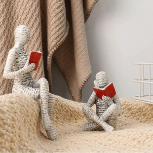 Resin Abstract Home Decor Figurines Simple Reading Desk Stylish Art Decor for Bookshelf Living Room Home Office Spaces Art Decor