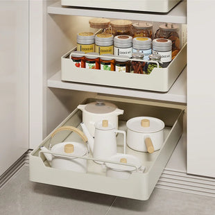 Kitchen Storage metal holdetr with Slide Rails Pull-out Drawer Storage Tray Spice Storage Rack Cabinets Organizer