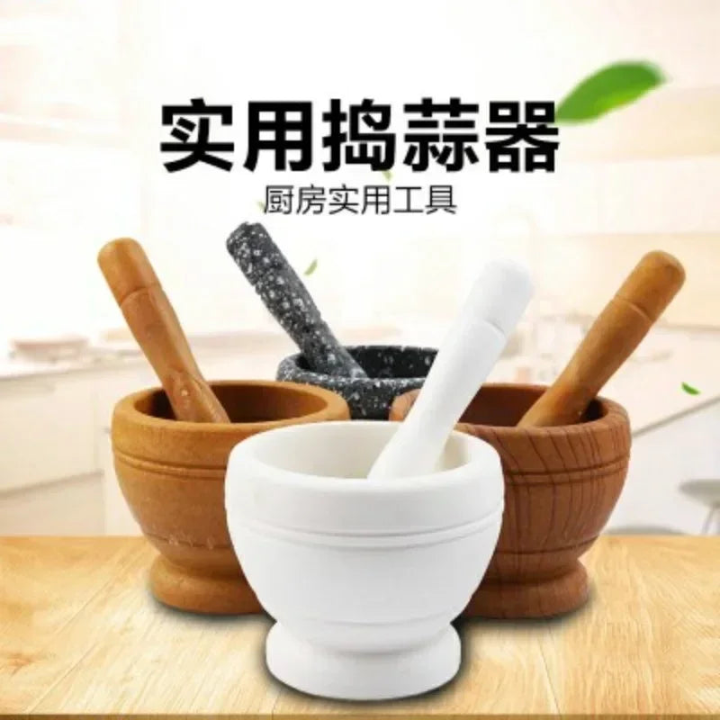 Kitchen Small Cooking Tools Resin Mortar Pestle Set Garlic Herb Spice Mixing Grinding Crusher Bowl Restaurant Accessories