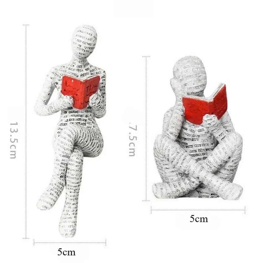 Resin Abstract Home Decor Figurines Simple Reading Desk Stylish Art Decor for Bookshelf Living Room Home Office Spaces Art Decor