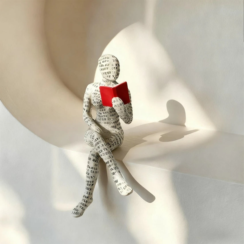 Resin Abstract Home Decor Figurines Simple Reading Desk Stylish Art Decor for Bookshelf Living Room Home Office Spaces Art Decor